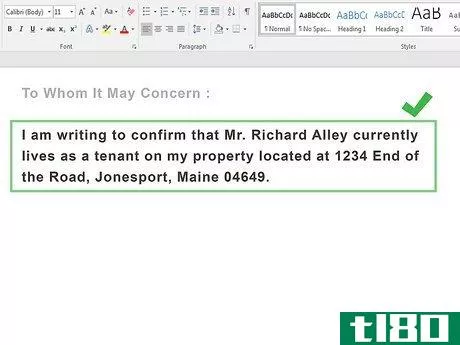 Image titled Write a Letter Showing Proof of Residence for a Tenant Step 6