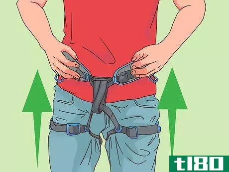 Image titled Use a Harness for Rock Climbing Step 3