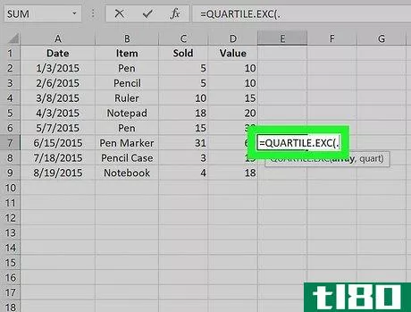 Image titled Calculate Quartiles in Excel Step 9