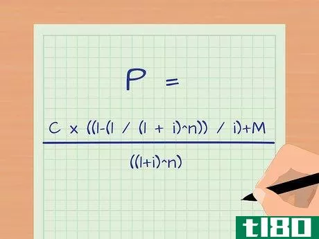 P=C*((1-(1/(1+i)^{n}))/i)+M/((1+i)^{n})