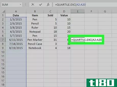 Image titled Calculate Quartiles in Excel Step 10