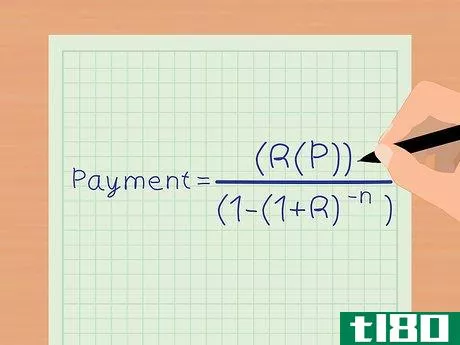 Payment={\frac {(r(P))}{(1-(1+r)^{{-n}})}}