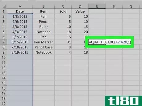 Image titled Calculate Quartiles in Excel Step 11