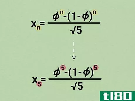 {\frac {\phi ^{{5}}-(1-\phi )^{{5}}}{{\sqrt {5}}}}