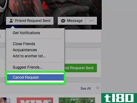 Image titled Cancel a Friend Request on Facebook Step 4