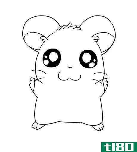 Image titled Colour Hamtaro's eyes black and add some fur on his head and around his ears Step 8