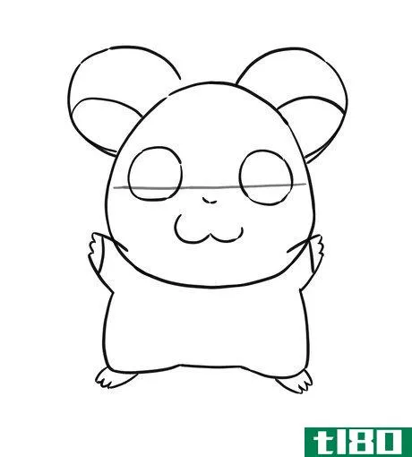 Image titled Draw Hamtaro's big eyes on the line in the middle of his head like pikachu Step 6