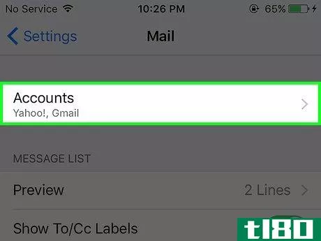 Image titled Log Out of Mail on an iPhone Step 3