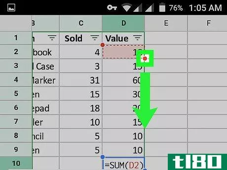 Image titled Total a Column on Google Sheets on Android Step 8