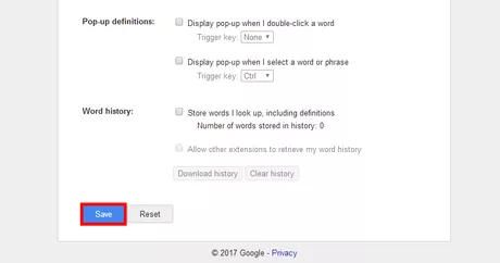 Image titled Google Dictionary Extension; save.png