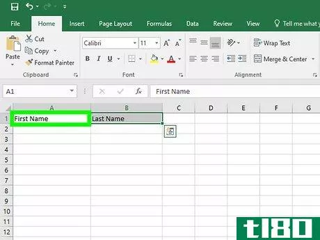 Image titled Combine Two Columns in Excel Step 2