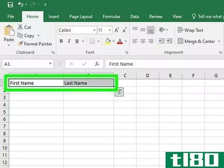 Image titled Combine Two Columns in Excel Step 1