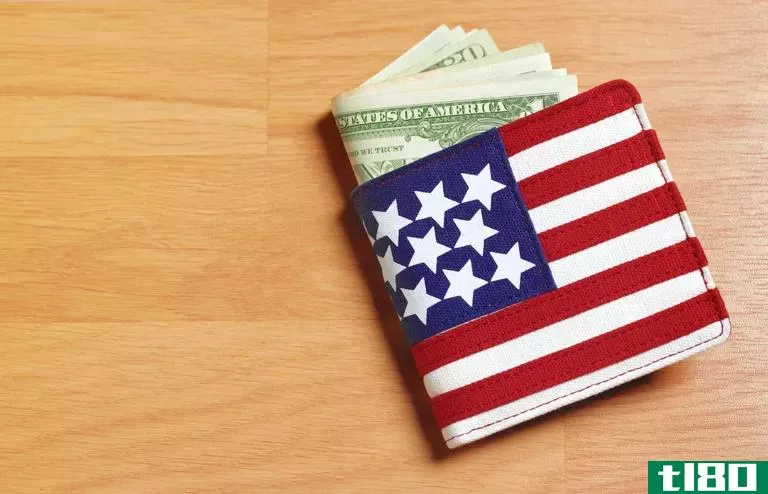 Wallet shaped like an American flag