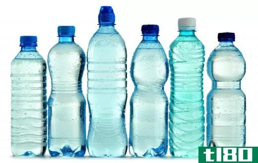 Many water bottles are made of plastic.