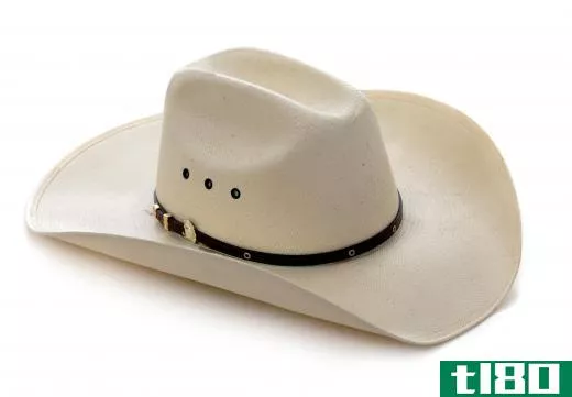 A cowboy hat, like those worn by people riding broncos.
