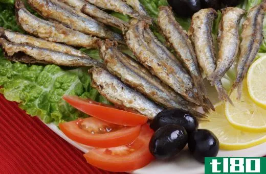 A platter of fried anchovies.