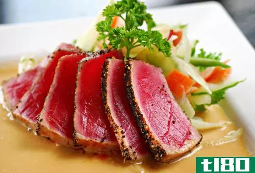 Unlike other fish, tuna meat has a distinctive, deep pink color.