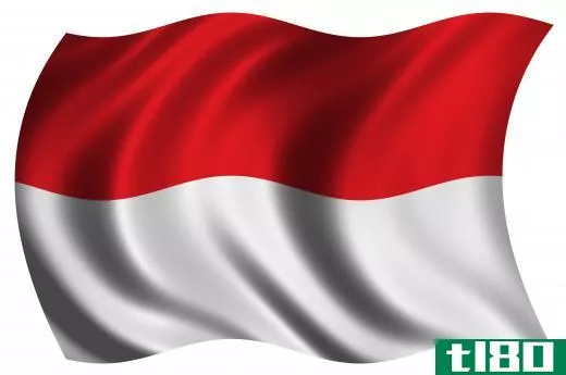 The flag of Indonesia.