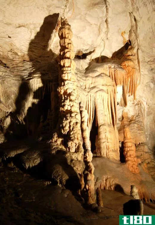 Unlike stalactites, stalagmites are completely solid and grow up from a cave floor.