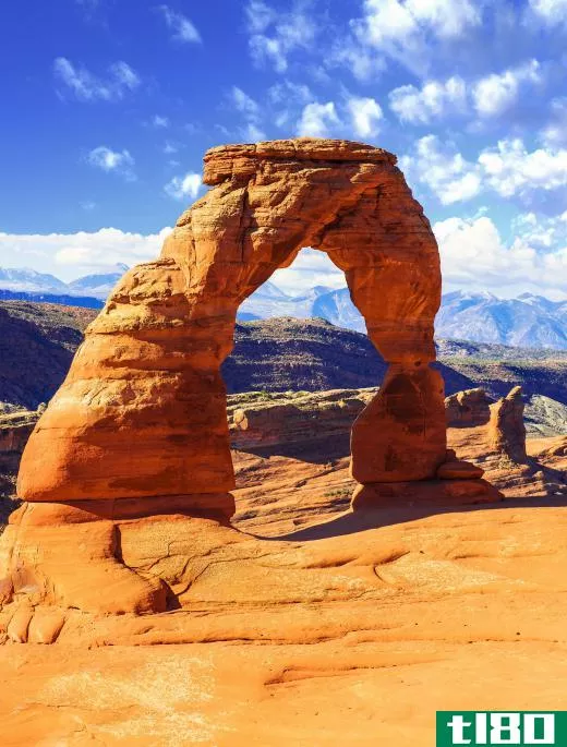 Arch in Utah created by erosion.