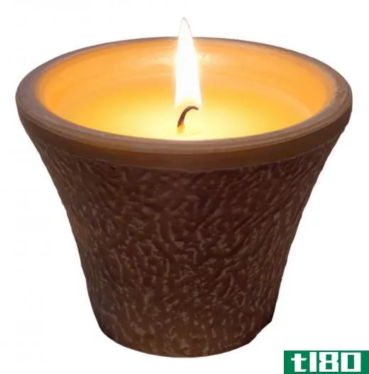 A citronella candle, which can repel midges.