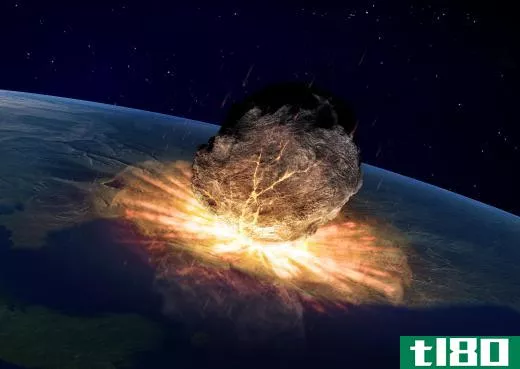 An asteroid striking Earth could cause an extinction event.