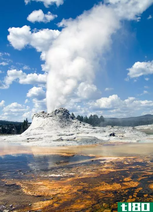 A massive supervolcano rests beneath Yellowstone National Park.