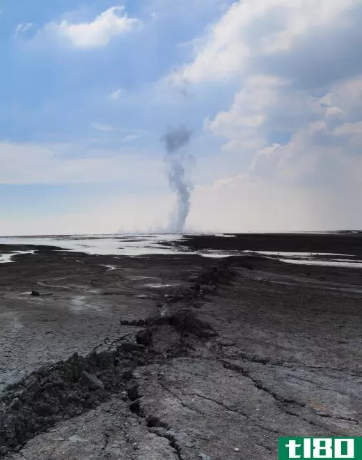 Eruptions of heavy mud by mud volcanoes may force evacuations.