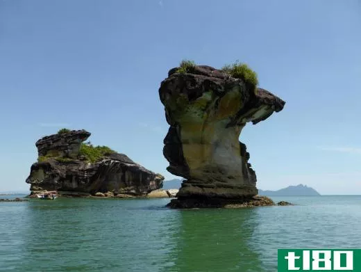 Sea stacks are natural, rocky towers that have been formed along coastlines by erosion.