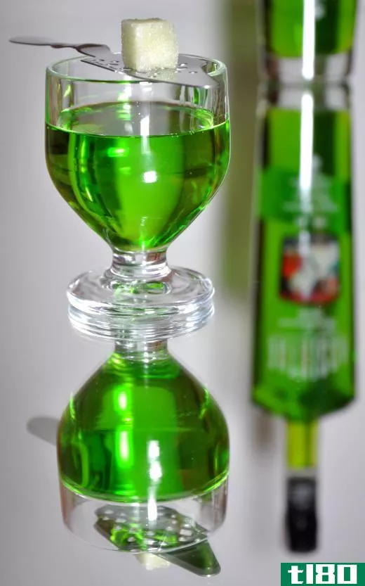 Absinthe is an extremely strong spirit that contains wormwood.