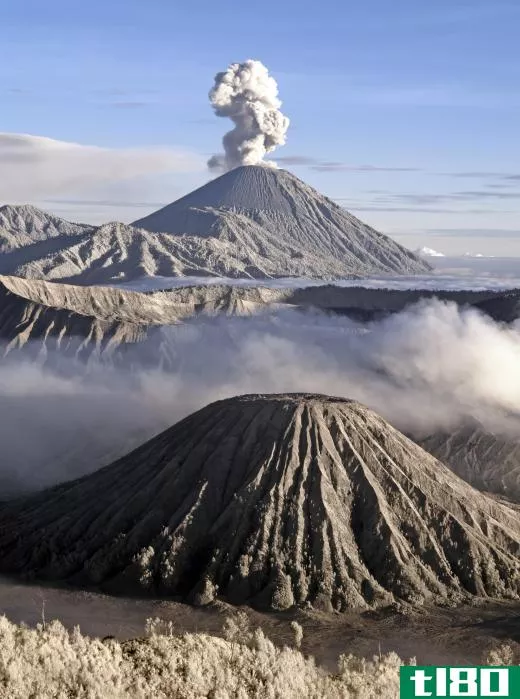 Latite can surface during a volcanic eruption.