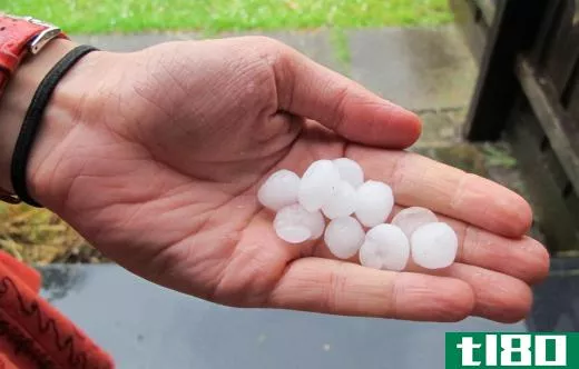 Hail can accompany thunderstorms.