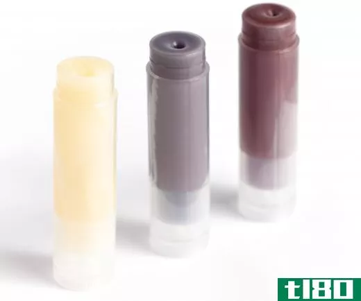 Lip balm comes in a variety of colors and flavors.