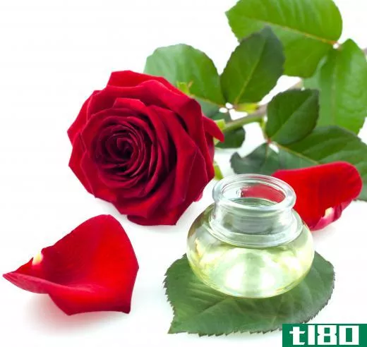 Rose water, which is often used in fragrance lotion.