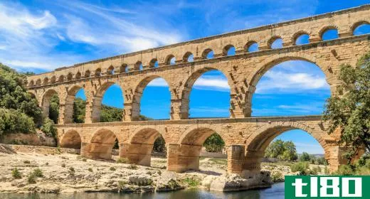 The Romans used aqueducts to transport water to major urban centers for use in bath houses, fountains, and private homes.