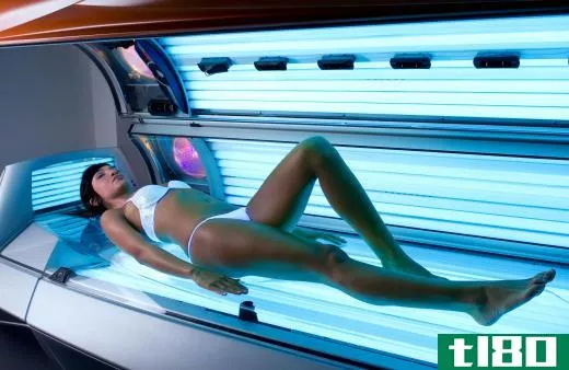 Tanning beds darken the skin by exposing it to artificially created UV rays.