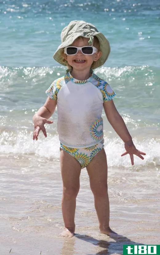 Children should always wear a sunscreen containing an SPF of 30 or more when they are outside.