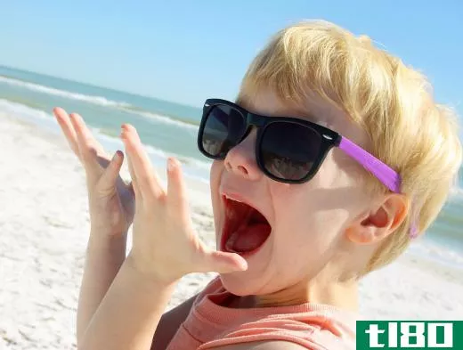 Children's sunscreen sometimes comes in bright colors.