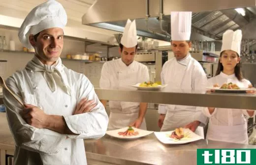 Meal assembly in a professional kitchen gives each cook a different job in the creation of the meal.