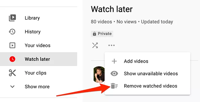 如何清除youtube上的“稍后观看”