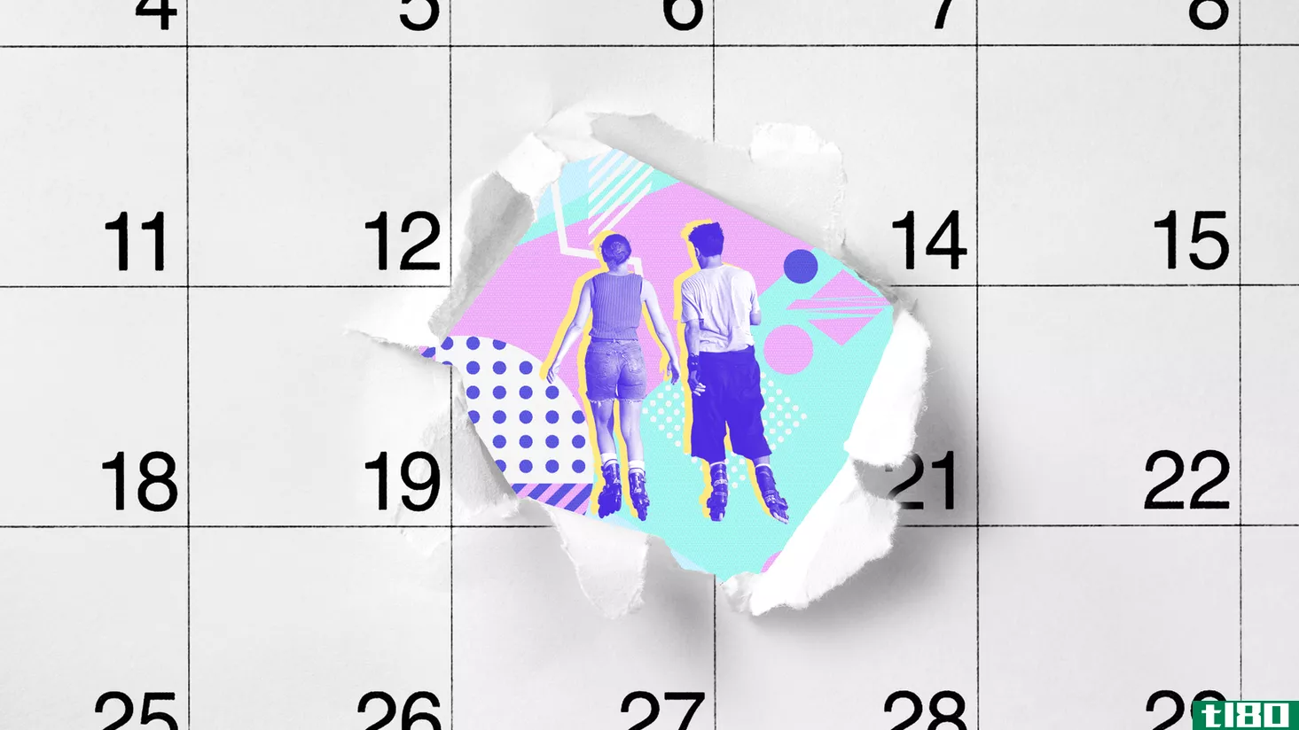 rollerbladers and a calendar