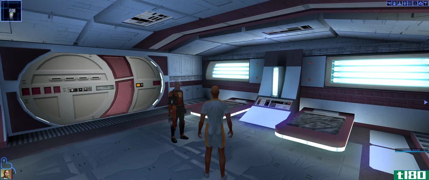 Star Wars: Knights of the Old Republic running in ultra-wise resolution using Flawless Widescreen.