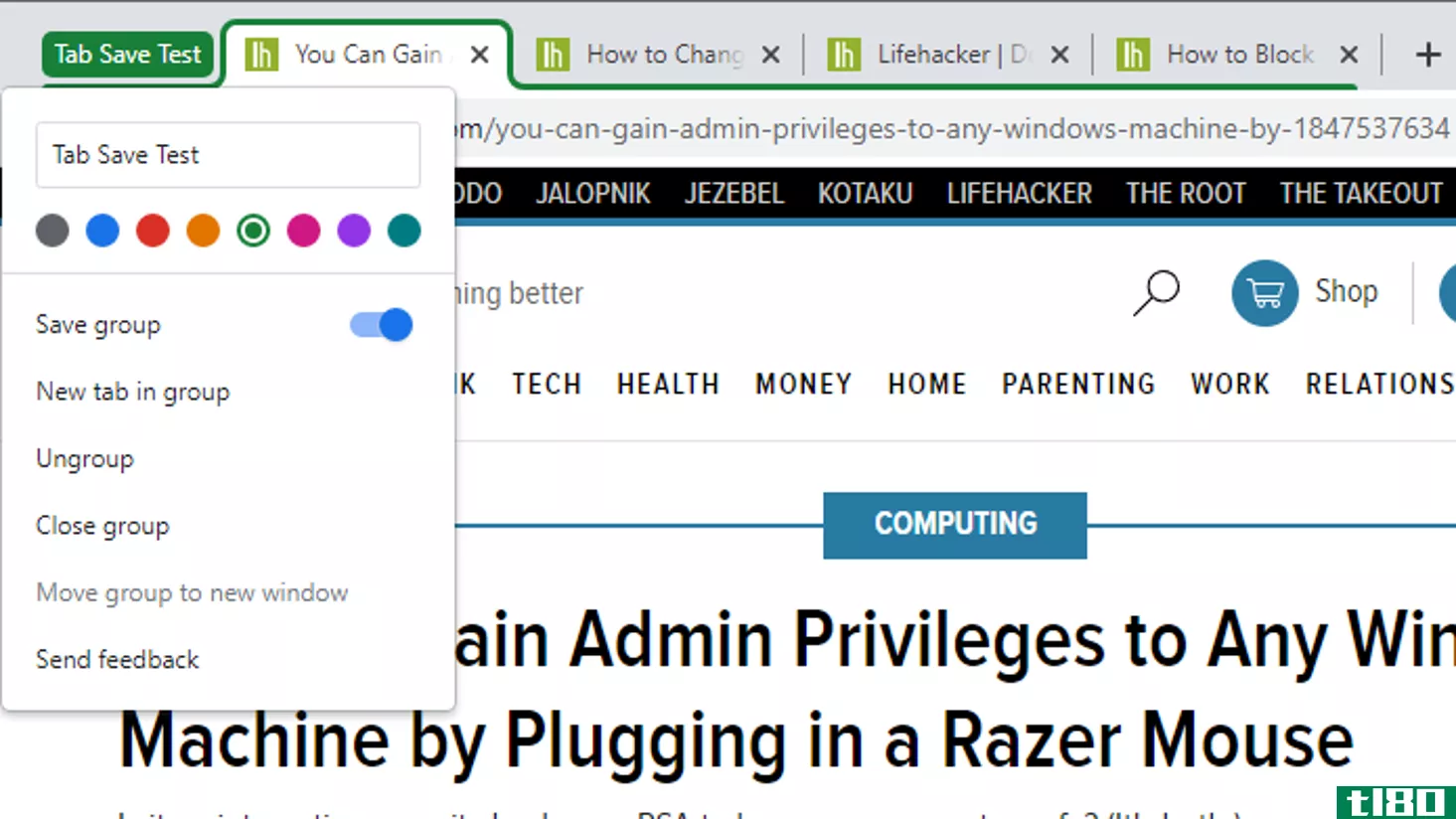 Image for article titled How to Try Chrome&#39;s Tab Group Saving Feature Early