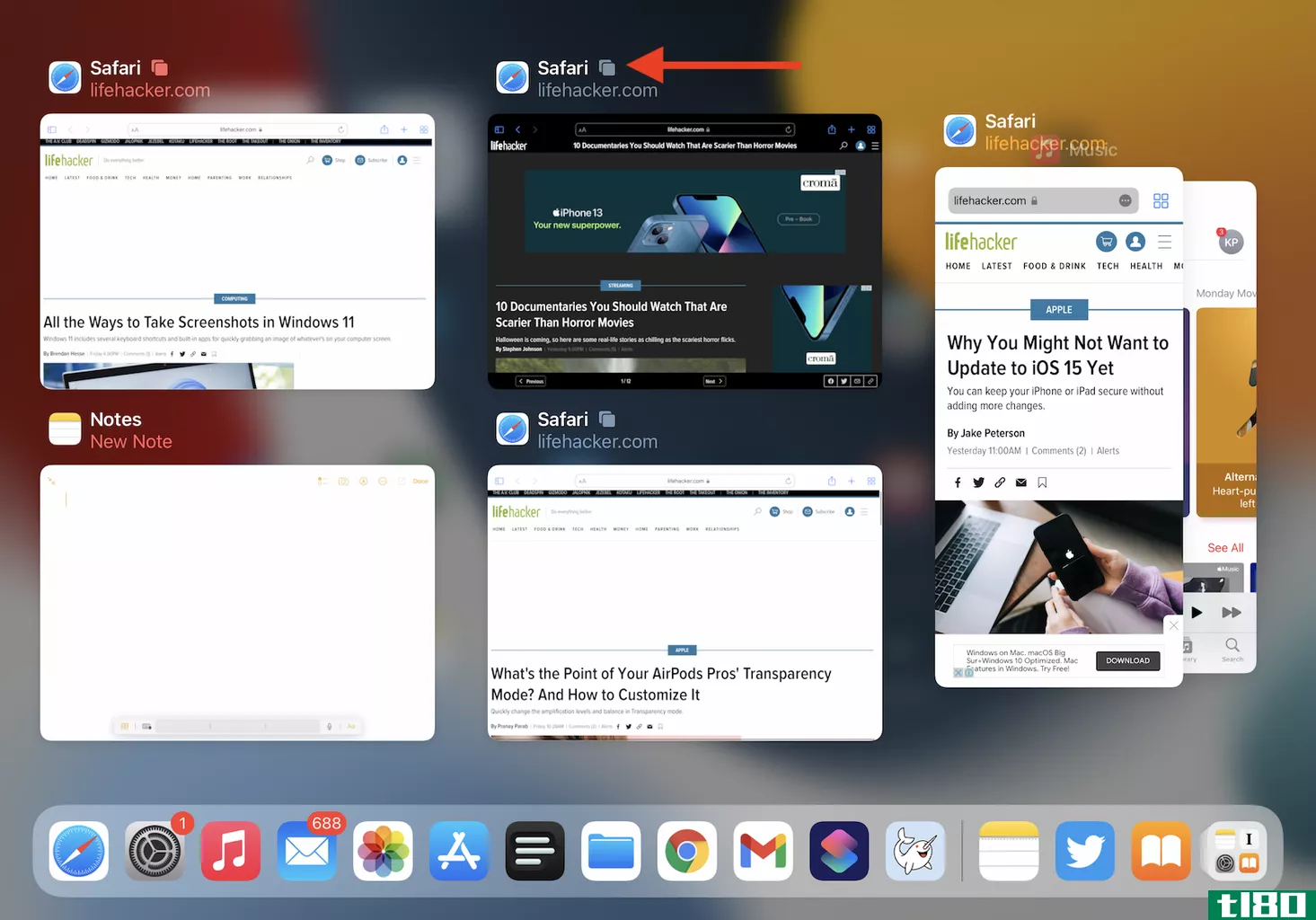 Image for article titled How to View All Open Windows for Any iPad App