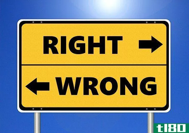 sign that reads 'right' and 'wrong'