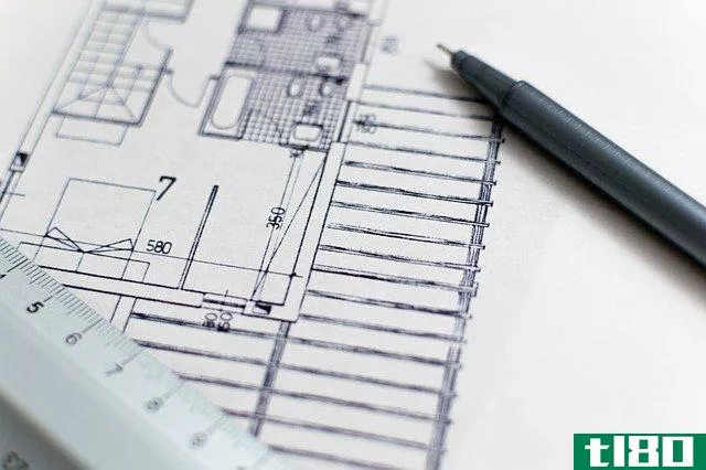 building blueprint, pen and ruler