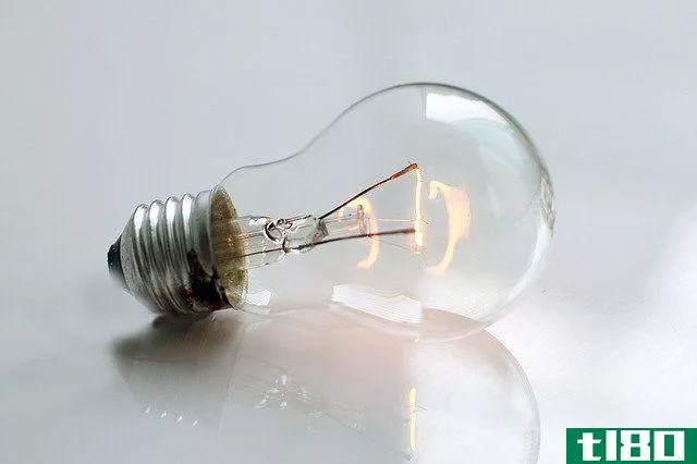 Light Bulb on white surface