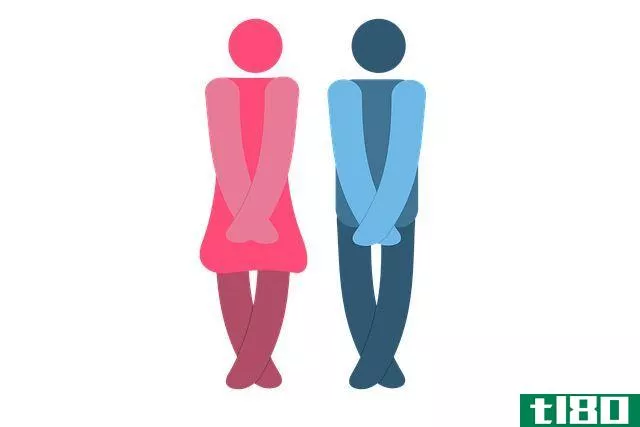 illustration of two people holding in their pee