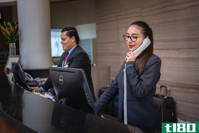 receptionists at a hotel