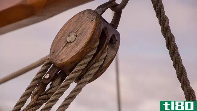 close-up of a pulley